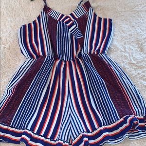 Red, white, and blue romper